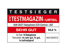 [Translate to romanian:] Germany 2012: Very Good – NUK Baby Monitor ECO Conrol+