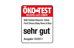 [Translate to romanian:] Germany 2011: Very Good – NUK First Choice Learner Bottle Baby Rose & Blue