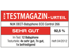 [Translate to romanian:] Germany 2012: Very Good – NUK Babyphone ECO Control 266