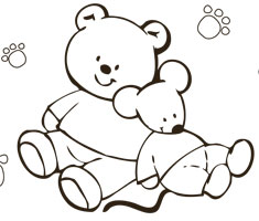[Translate to romanian:] NUK colouring page with teddy and mouse