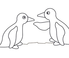 [Translate to romanian:] NUK colouring page with penguin motif