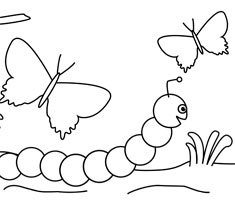 [Translate to romanian:] NUK colouring page with caterpillar