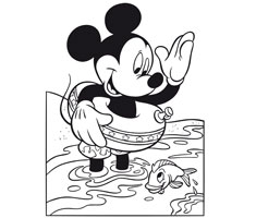 [Translate to romanian:] colouring page with Mickey Mouse