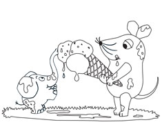 [Translate to romanian:] colouring page motif ice cream